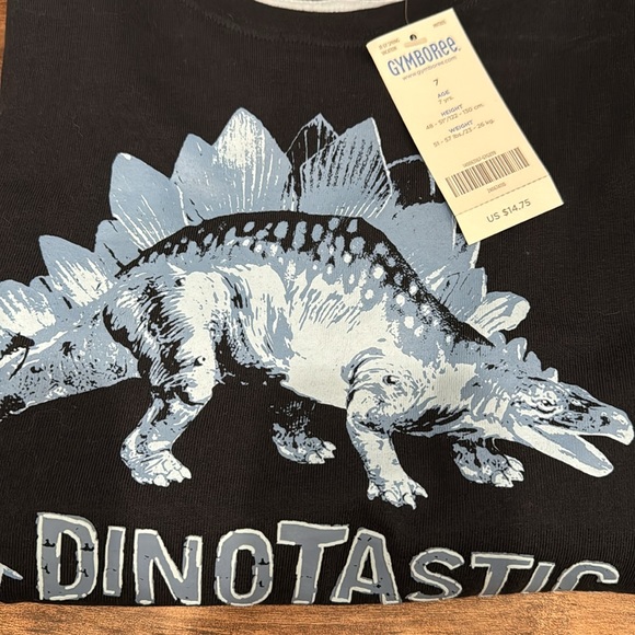 Gymboree navy T-shirt never worn with a cute Dino print on front Size 7 - Picture 4 of 4